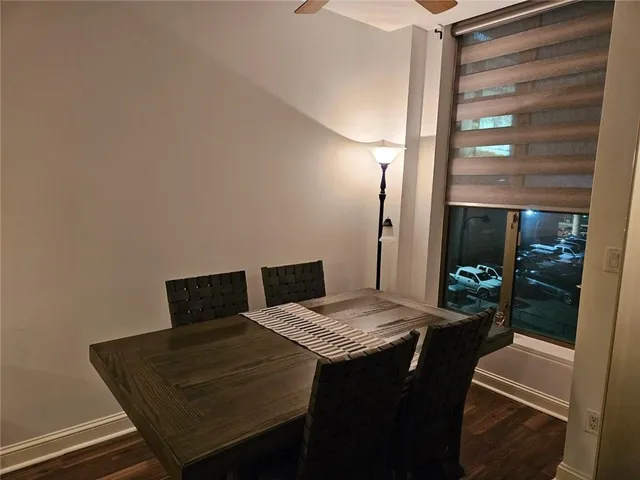 a view of a swimming pool and lounge chair