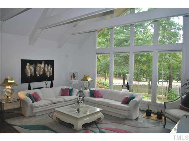 3601 Canter Lane Raleigh, NC 27604 - Photo 7 of 25 Awesome View of Pond from Family Room with Floor to Ceiling Windows!