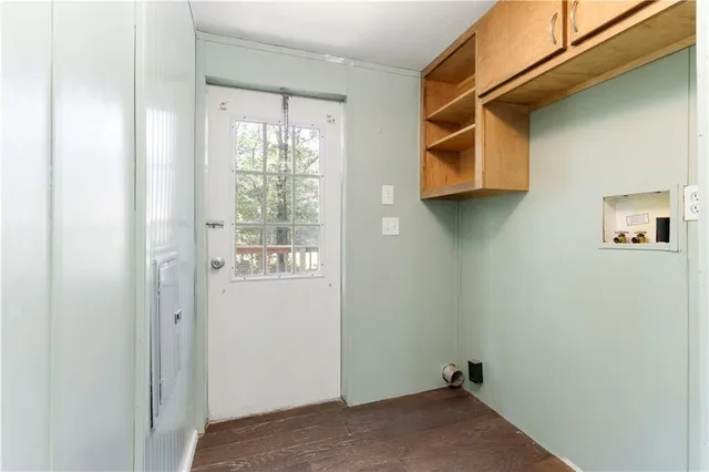 a backyard of a house with lots of green space