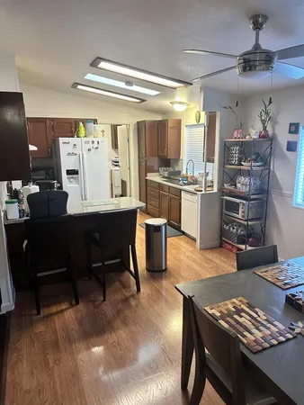 a room with furniture a desk and chair