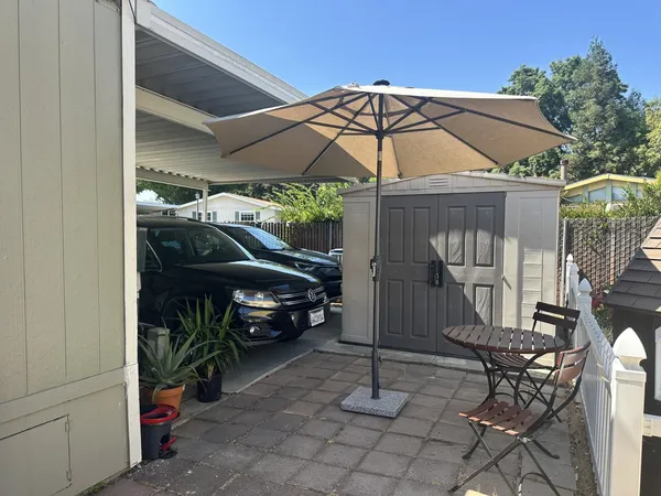 a house view with a outdoor space