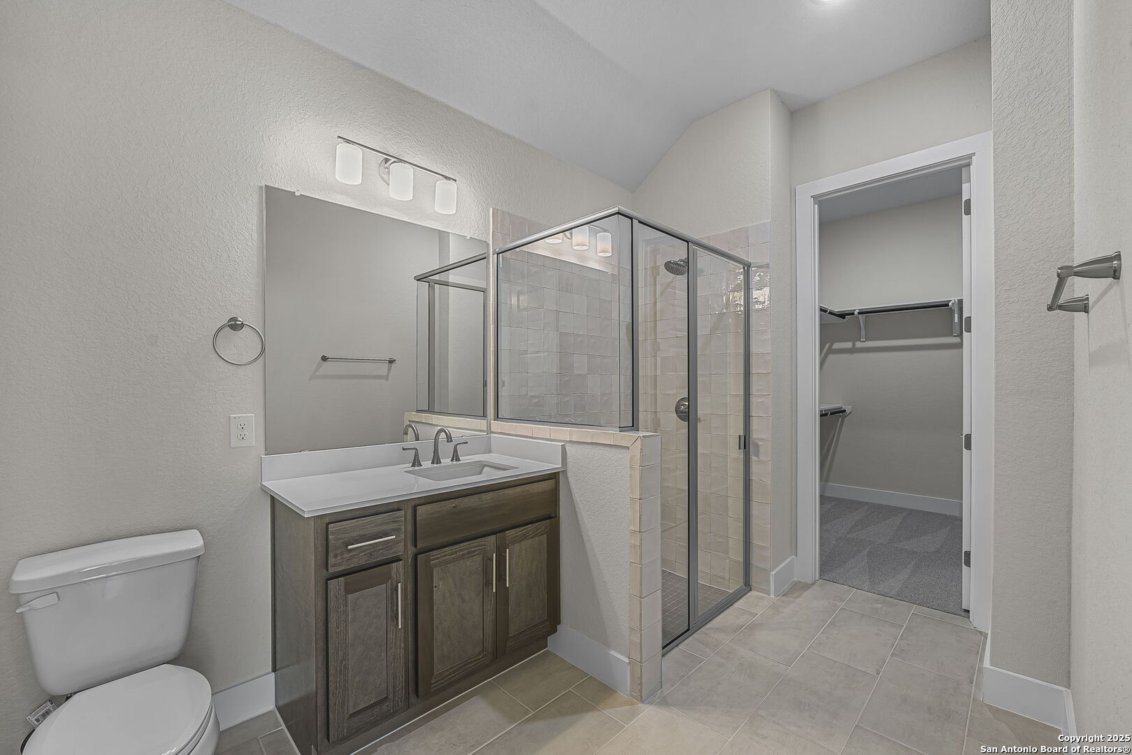 6821 Arbor Falls Fair Oaks Ranch, TX 78015 - Photo 43 of 50 a bathroom with a toilet a sink and shower