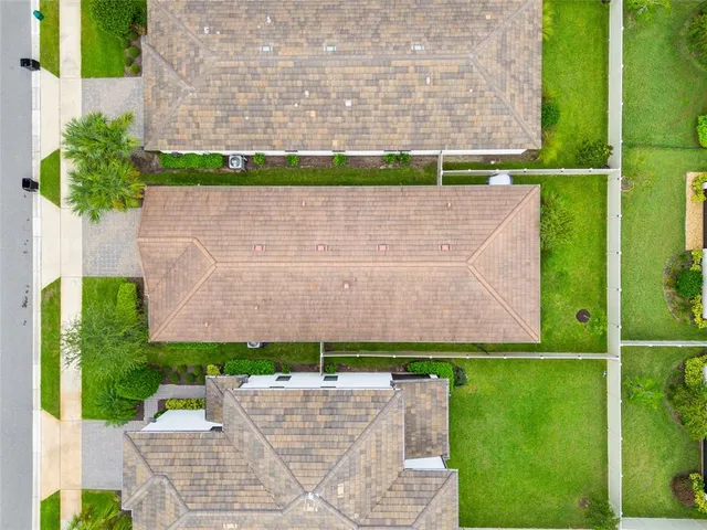 an aerial view of multiple houses