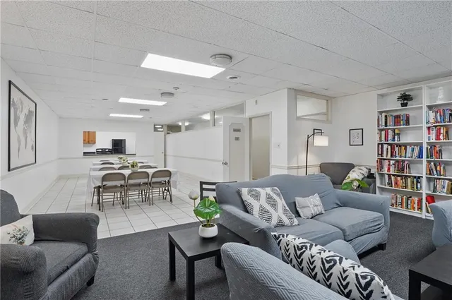 a view of terrace with city view