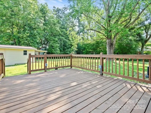 a view of a wooden deck