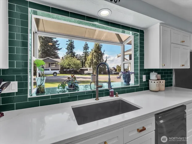 a room with a table and a chair