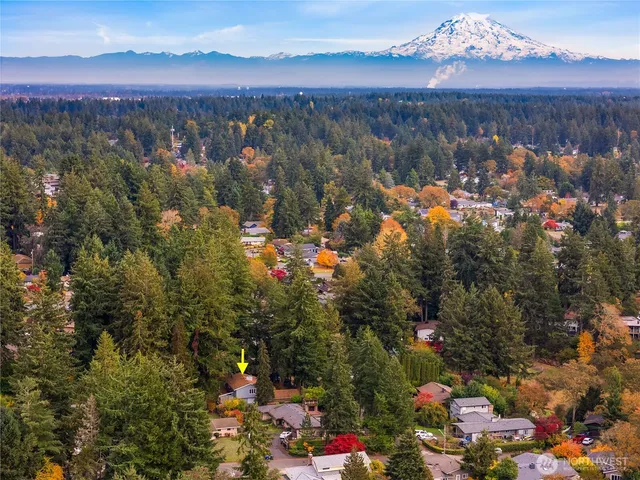 a view of a city with sunset view