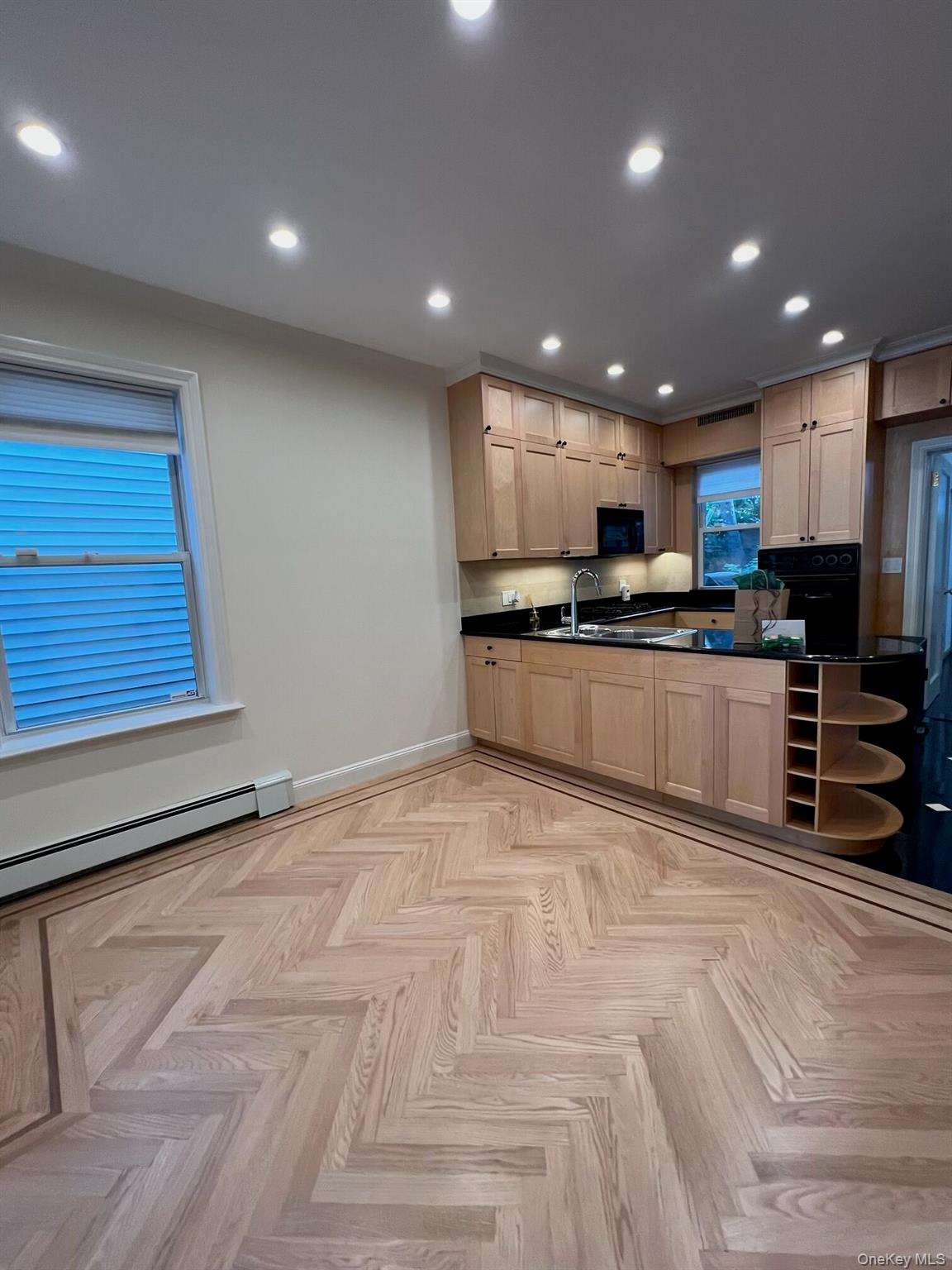 52-62 68th Street Queens, NY 11378 - Photo 11 of 15 a large kitchen with stainless steel appliances granite countertop a stove a sink and a microwave