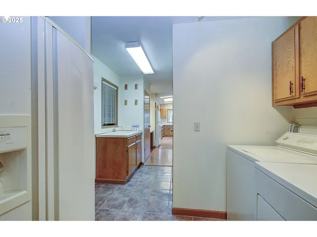 a view of a swimming pool with a garden