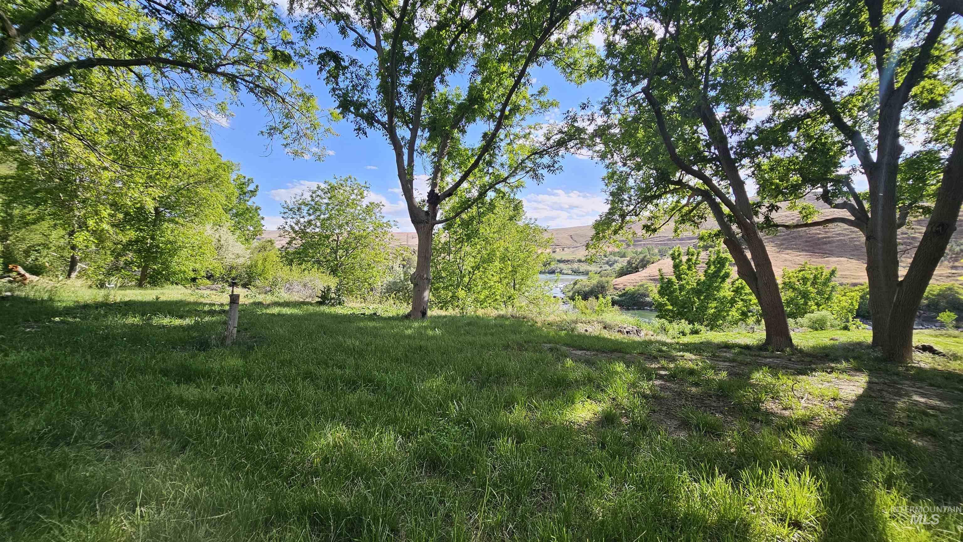 863 Pottery Road Bliss, ID 83314 - Photo 39 of 45 Expansive green space featuring a river background, mature trees, natural landscaping, and rolling hills