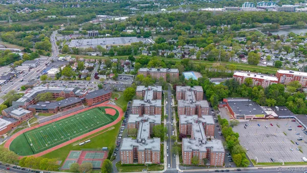 an aerial view of a city