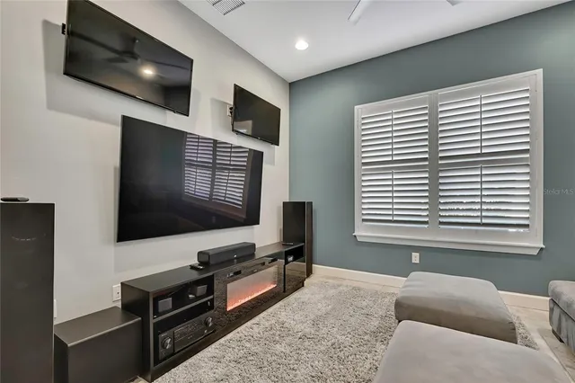 a living room with furniture