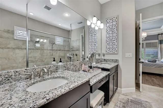 a view of a garden with a fountain