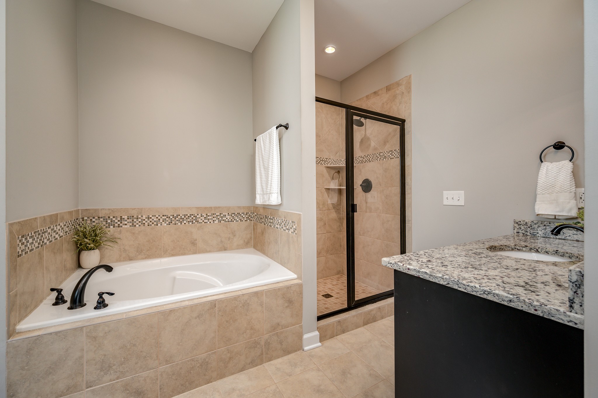 308 Amazonway Ridge Lascassas, TN 37085 - Photo 12 of 23 a bathroom with a granite countertop sink and a bathtub