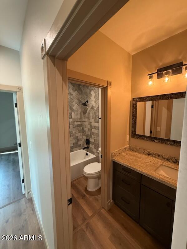 1380 Lakeside Trail Show Low, AZ 85901 - Photo 32 of 48 a bathroom with a granite countertop sink toilet and shower