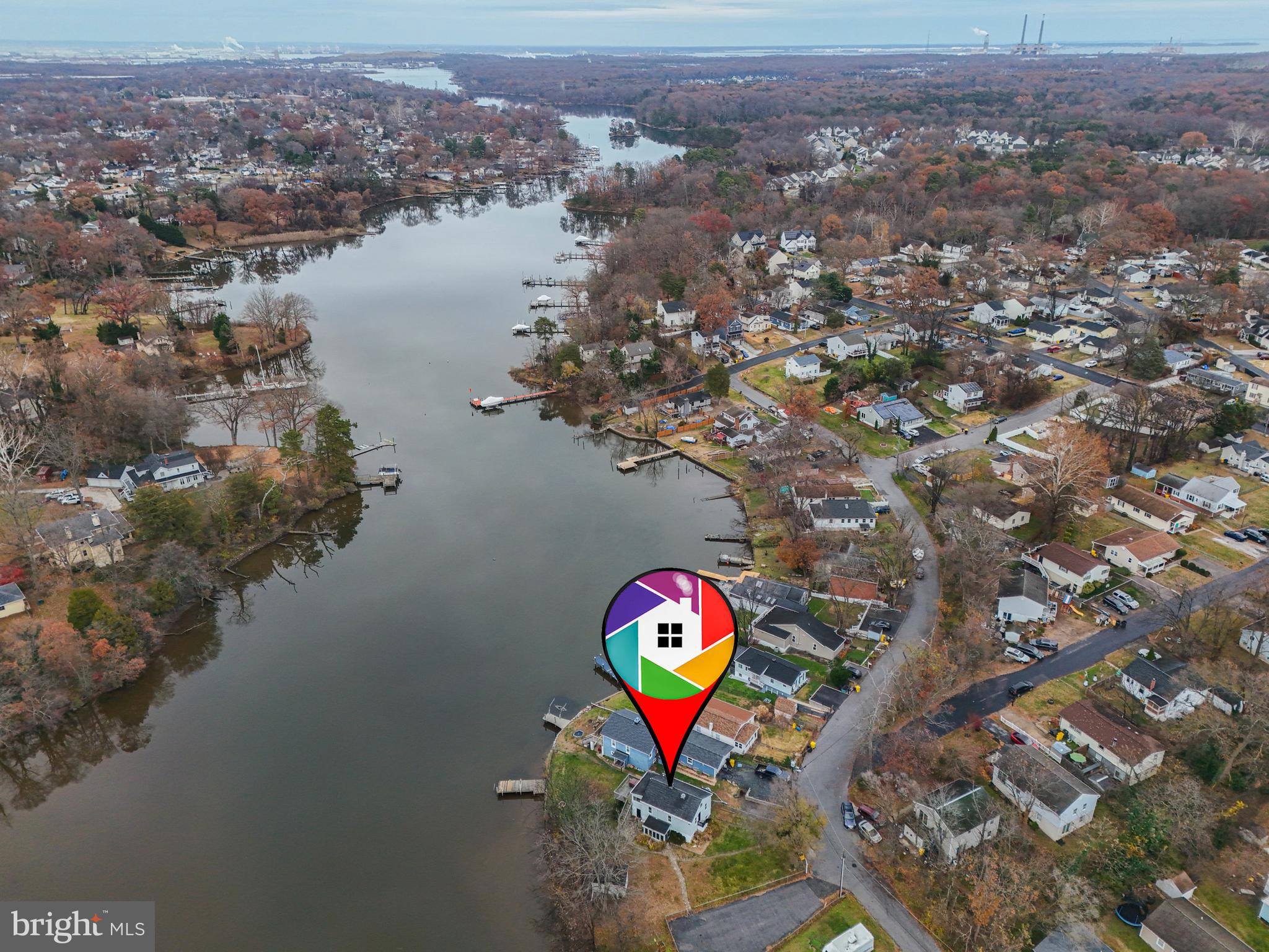 1 Beach Road Glen Burnie, MD 21060 - Photo 50 of 54 an aerial view of residential houses with outdoor space and lake view