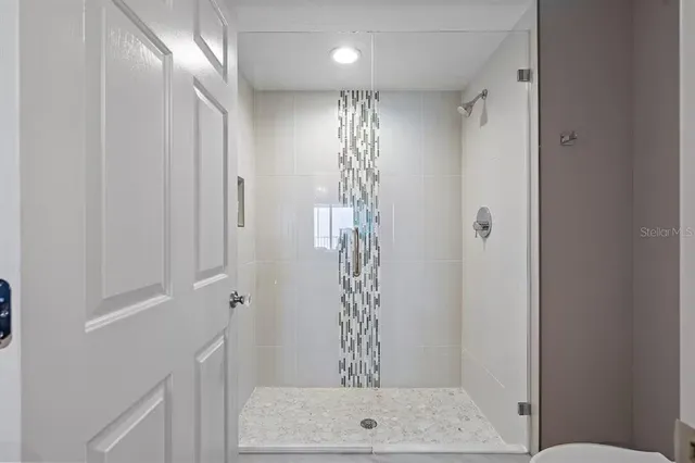 a bathroom with a shower