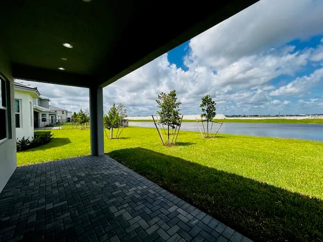 a view of a swimming pool with an outdoor space