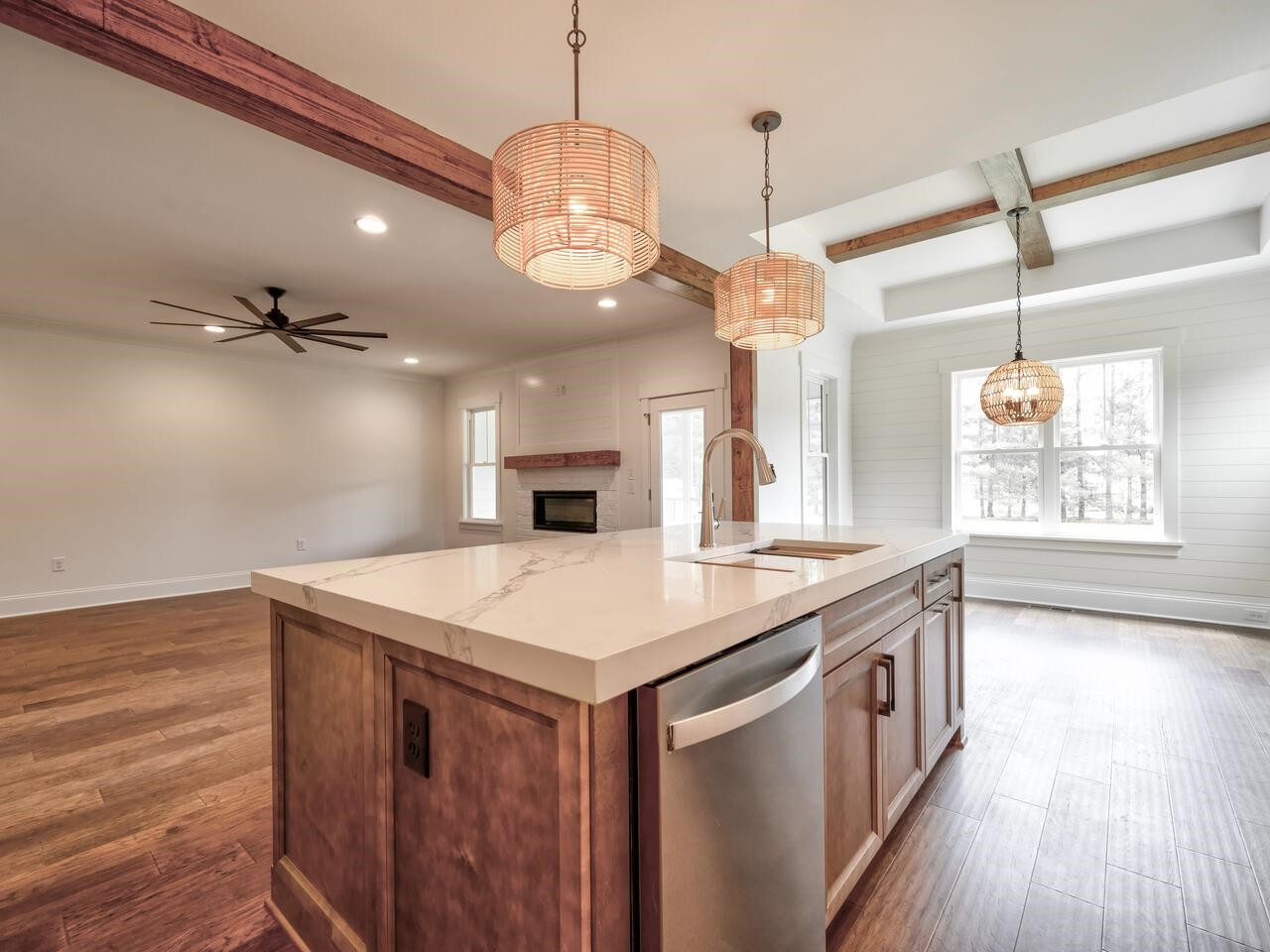 16 Constitution Avenue Smithfield, NC 27577 - Photo 16 of 60 a kitchen with a stove and a wooden floor