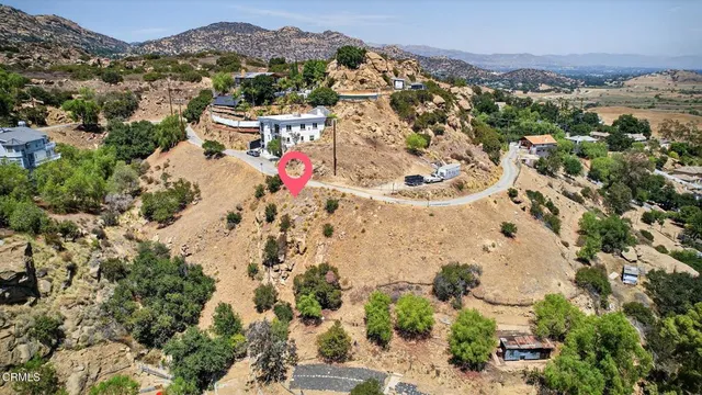 an aerial view of a house