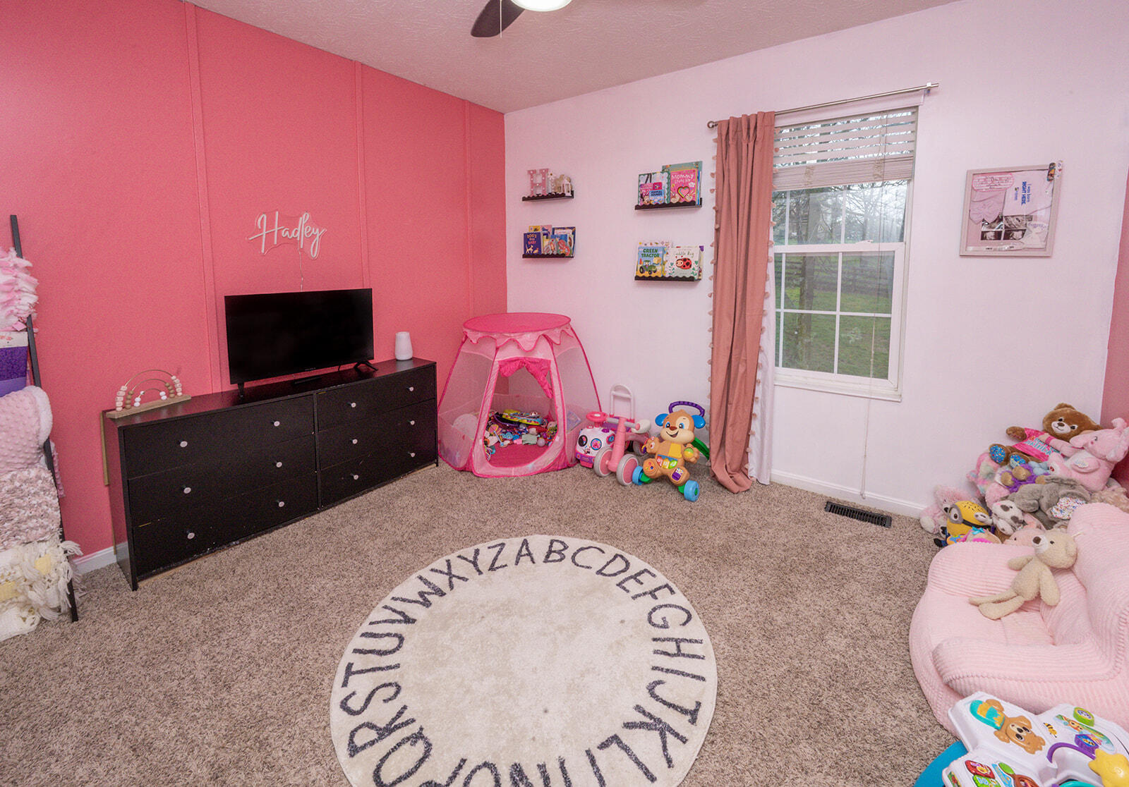29 School Road Walton, KY 41094 - Photo 20 of 30 Bedroom featuring a single window, ceiling fan, and wall-to-wall carpeting