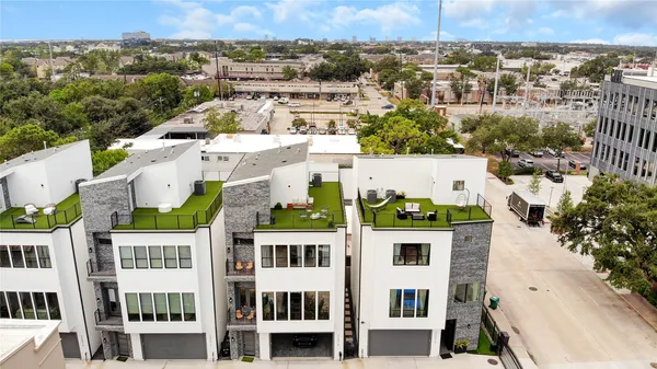 an aerial view of multiple house