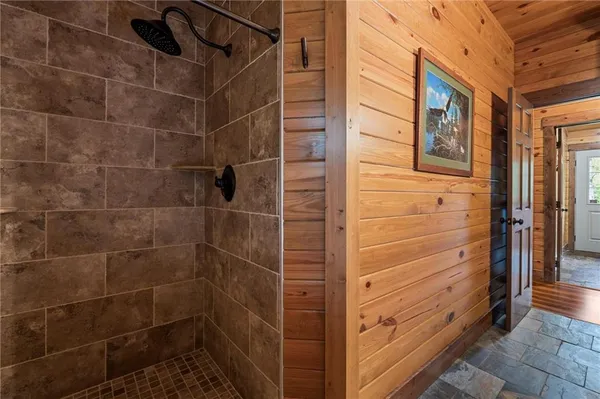 a bathroom with a shower