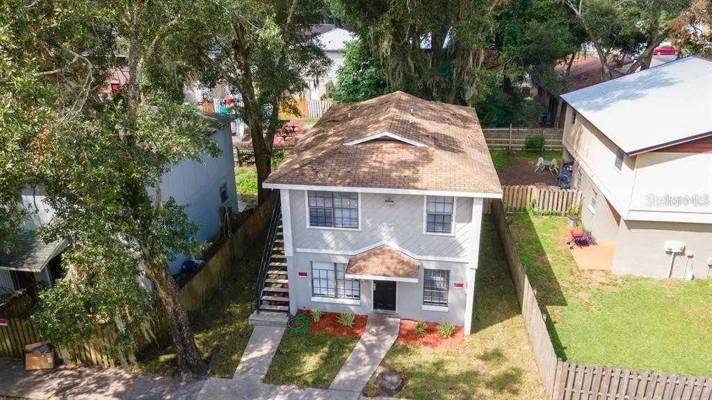 a view of a house with a patio