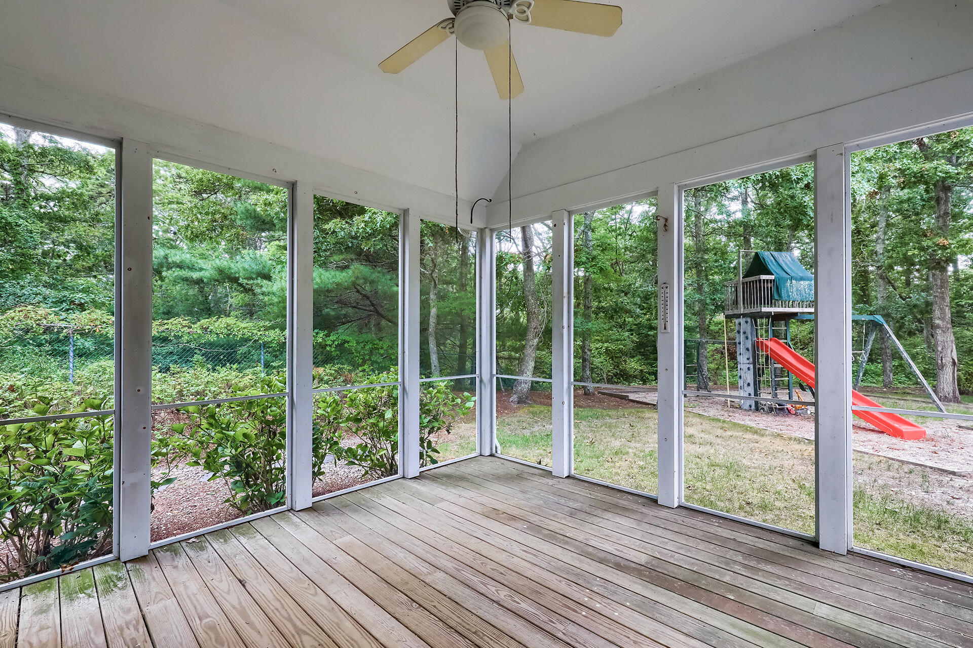 415 Shootflying Hill Road Centerville, MA 02632 - Photo 27 of 37 a view of a room with wooden floor outdoor space and balcony
