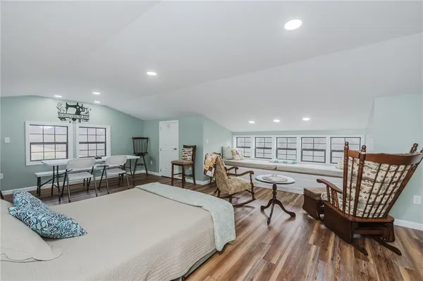 a living room with furniture and a couch