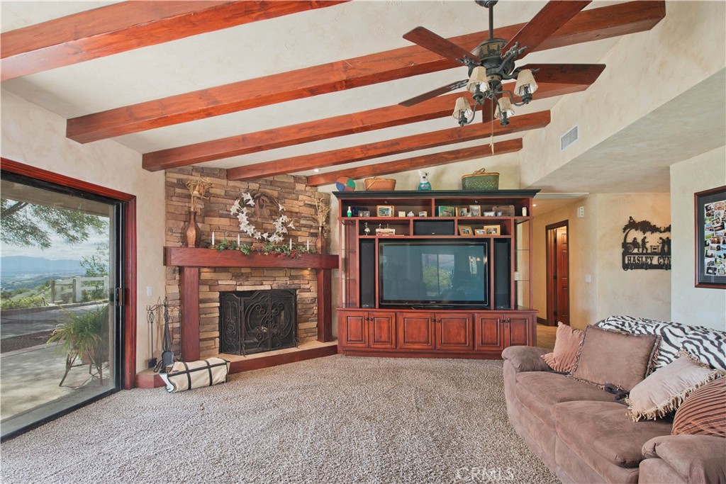 30602 Hasley Canyon Road Castaic, CA 91384 - Photo 10 of 72 a living room with furniture a flat screen tv and a fireplace