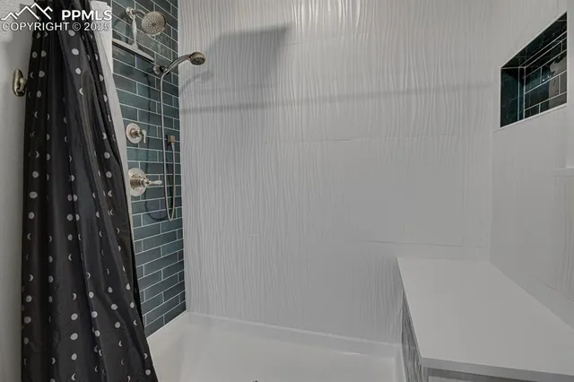 a bathroom with a shower