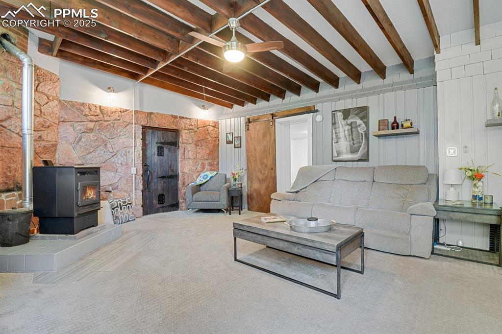 4540 Fountain Avenue Cascade, CO 80809 - Photo 18 of 50 a living room with furniture and a chandelier
