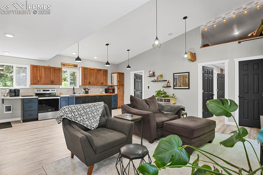 4540 Fountain Avenue Cascade, CO 80809 - Photo 4 of 50 a living room with furniture kitchen and a kitchen view