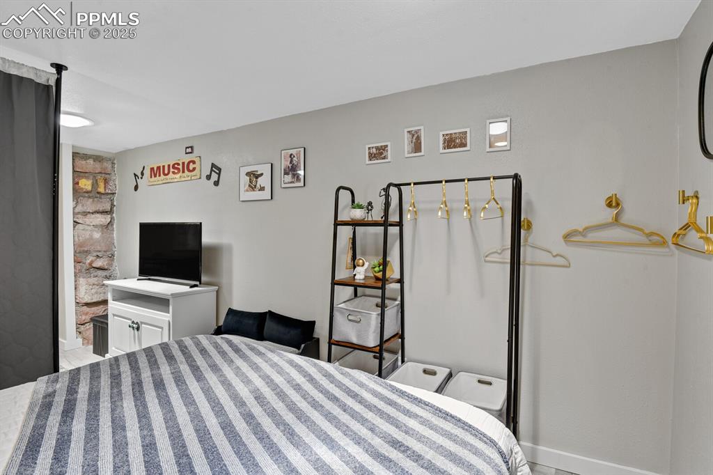 4540 Fountain Avenue Cascade, CO 80809 - Photo 43 of 50 a bedroom with a bed and a flat screen tv