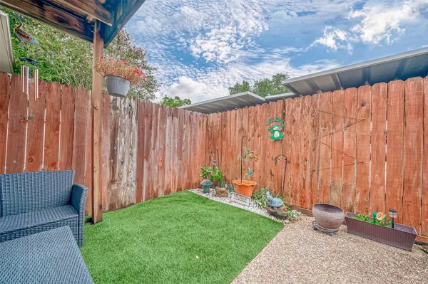 a view of an outdoor sitting space