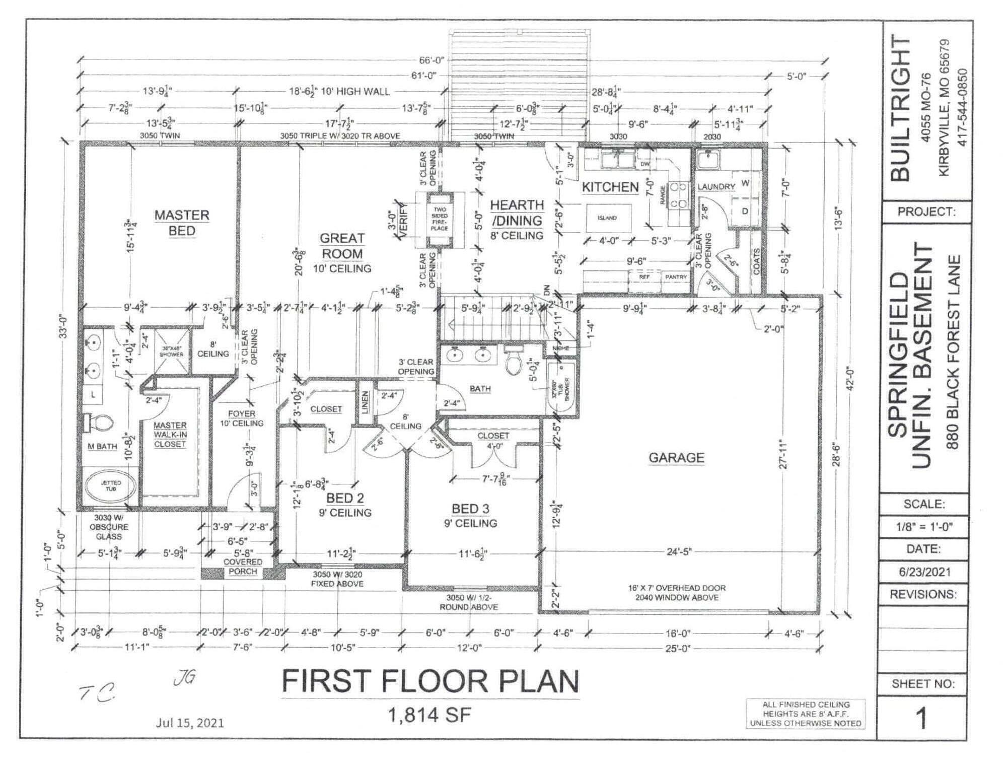 880 Black Forest Lane Reeds Spring, MO 65737 - Photo 42 of 58 Main Level Plan