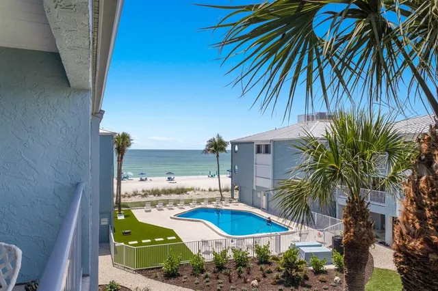 a view of outdoor space and swimming pool