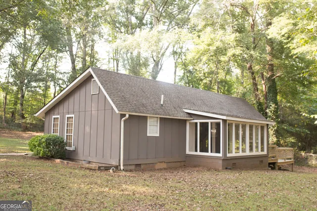 a house view with a garden space