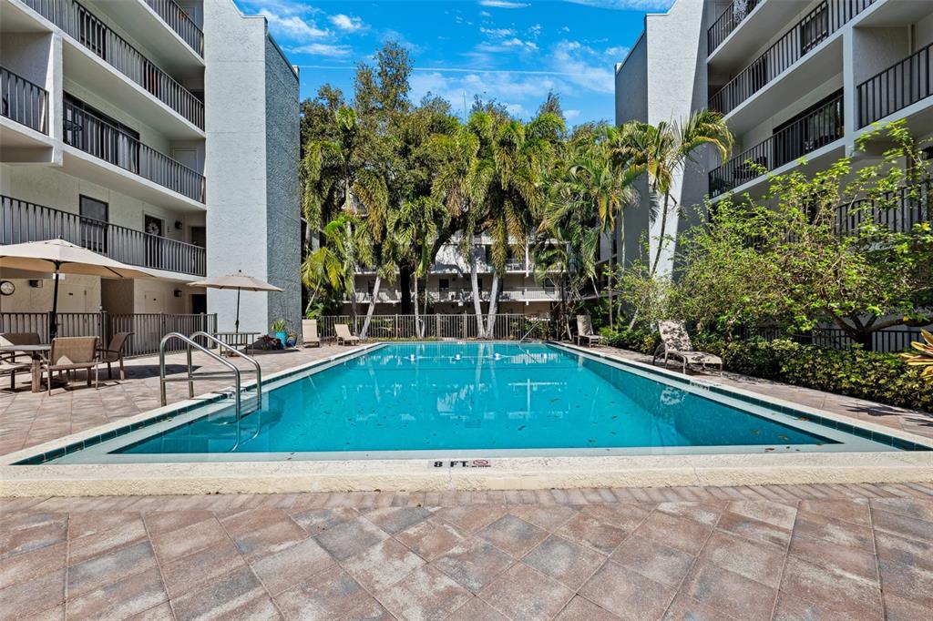 105 4th Avenue Northeast, Unit 418 St. Petersburg, FL 33701 - Photo 34 of 42 a view of swimming pool with outdoor seating and plants