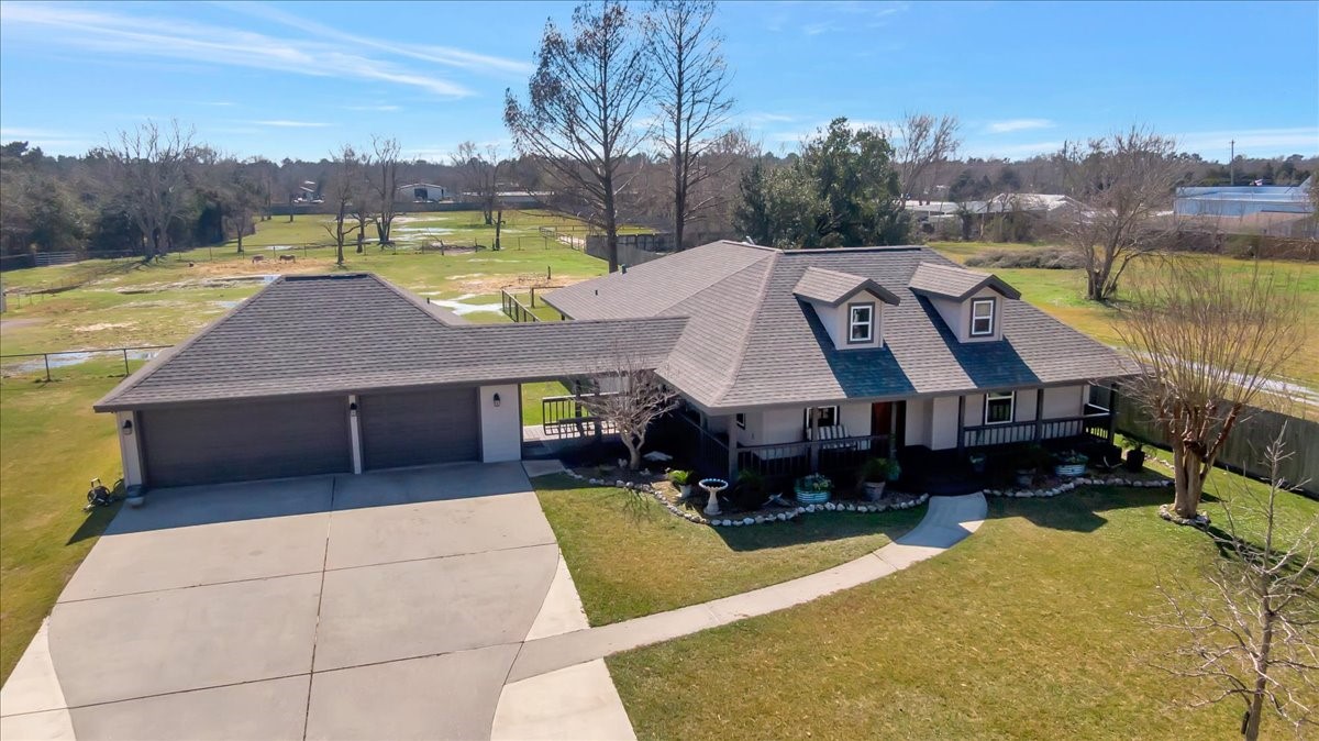 a view of a big yard next to a yard