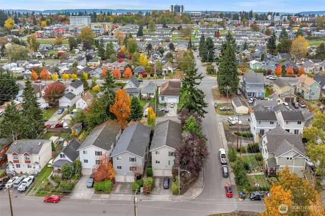an aerial view of a city