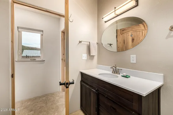 an aerial view of residential building with parking space