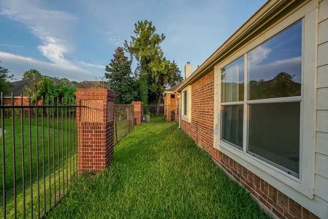 a view of a backyard with a garden