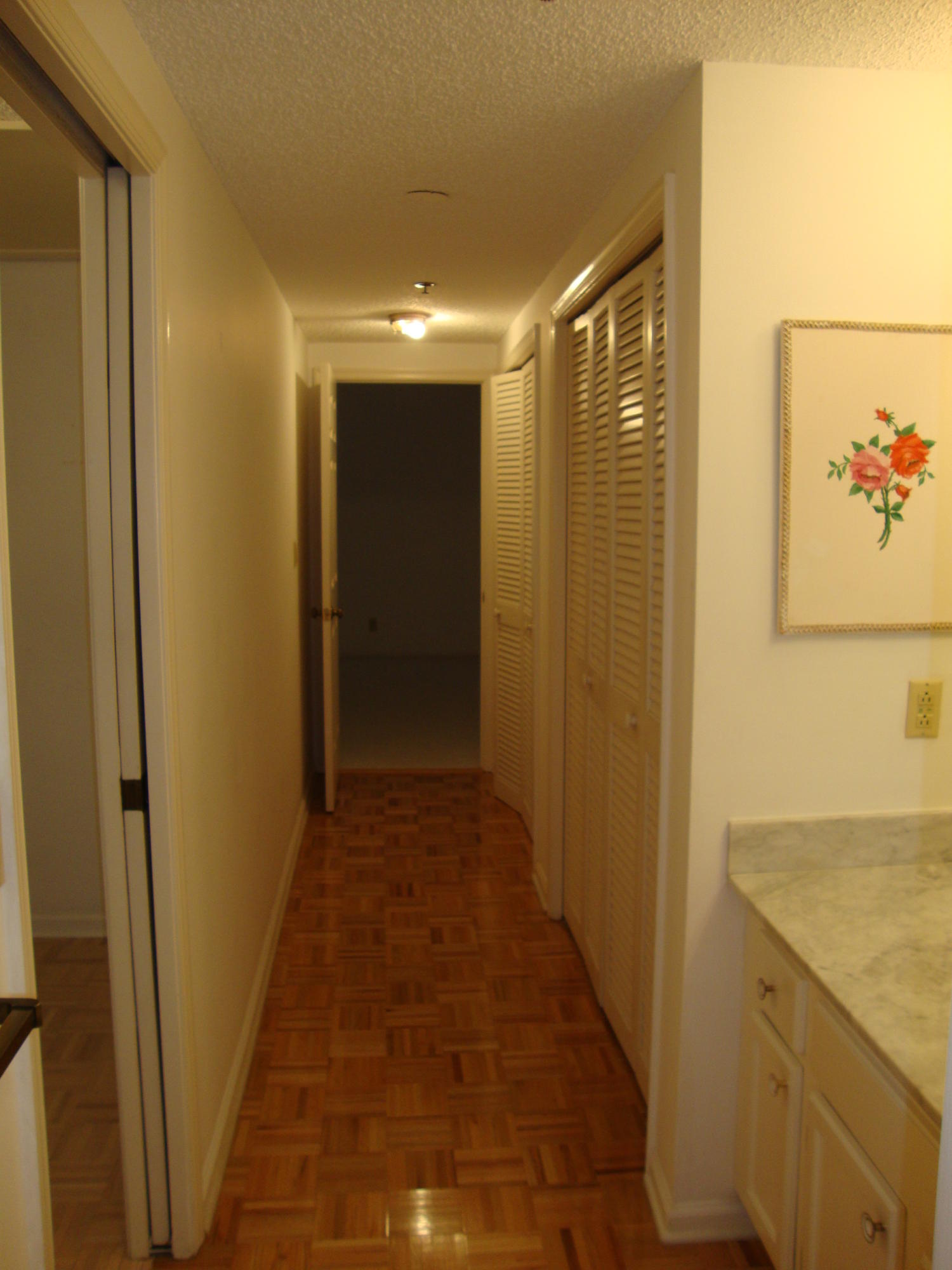 2679 South Ocean Boulevard, Unit 2B Boca Raton, FL 33432 - Photo 22 of 42 a view of a hallway with a door and wooden cabinets