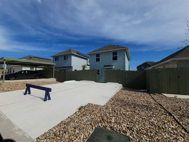a view of a terrace with a bench