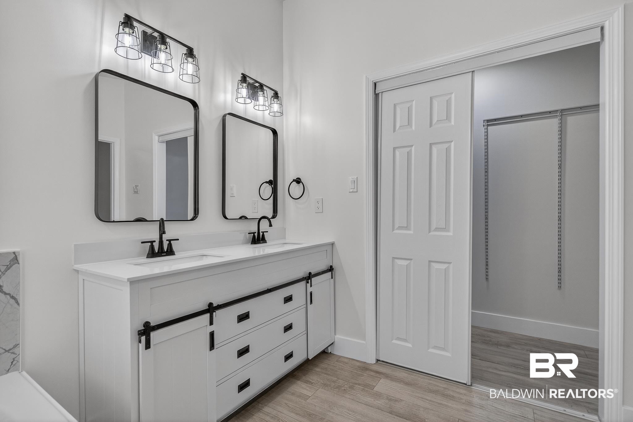 10650 Old Pascagoula Road Theodore, AL 36582 - Photo 70 of 77 Full bathroom featuring double vanity and light wood-type flooring