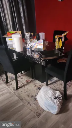 an aerial view of a fireplace with sitting area