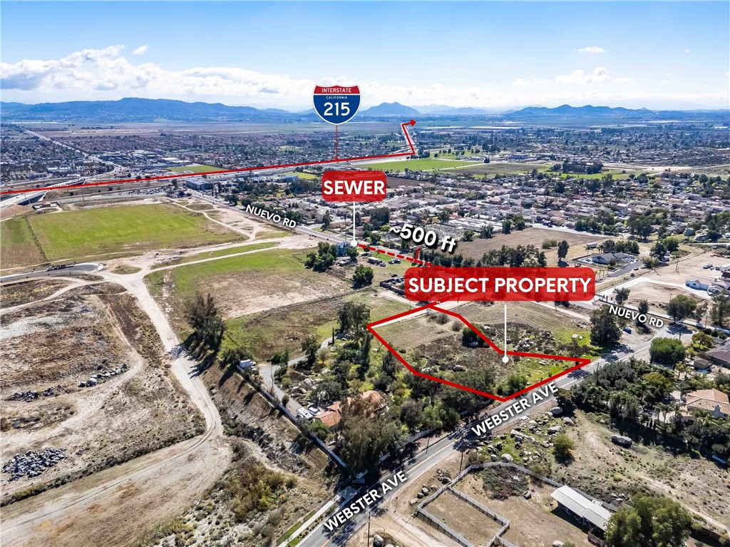 24002 Nuevo Road Perris, CA 92570 - Photo 1 of 7 1.63 acres in Riverside County land with Mixed-Use Zoning, bordering Perris