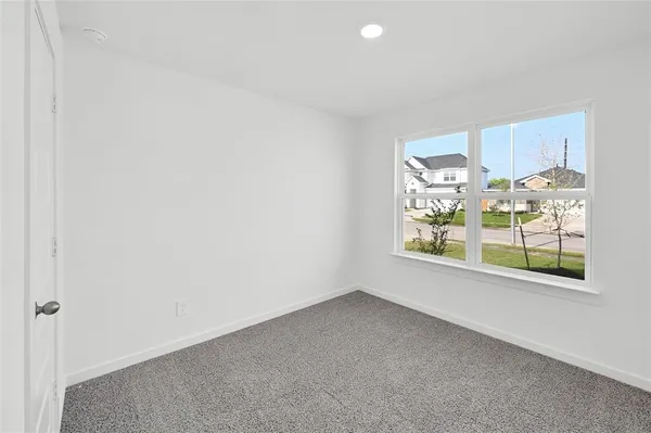 an empty room with closet